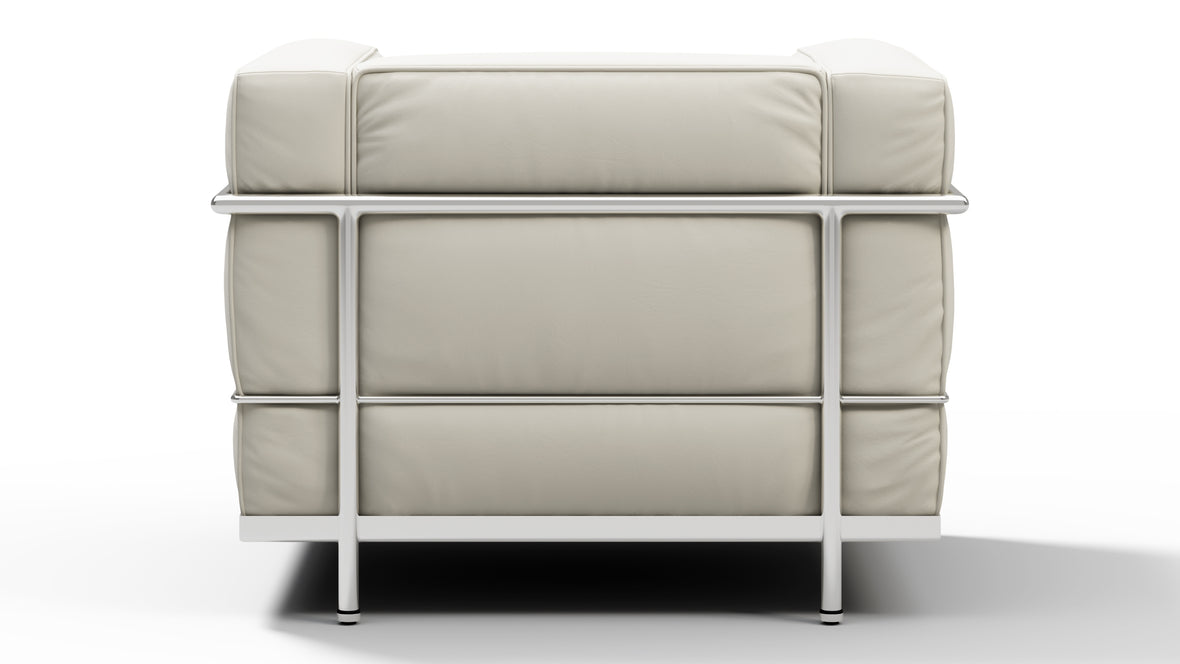 Corbusier - Corbusier Grand Modele Lounge Chair, Cream Vegan Leather