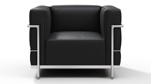 Corbusier - Corbusier Grand Modele Lounge Chair, Vintage Black Vegan Leather