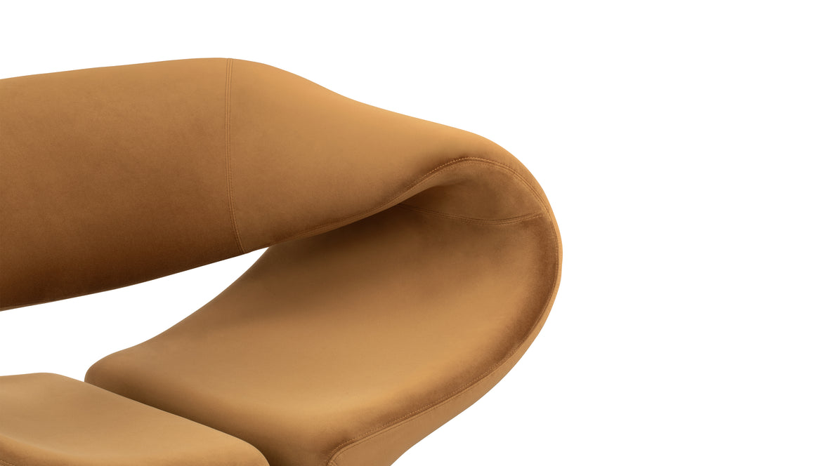 Ribbon - Ribbon Chair, Caramel Plush Velvet