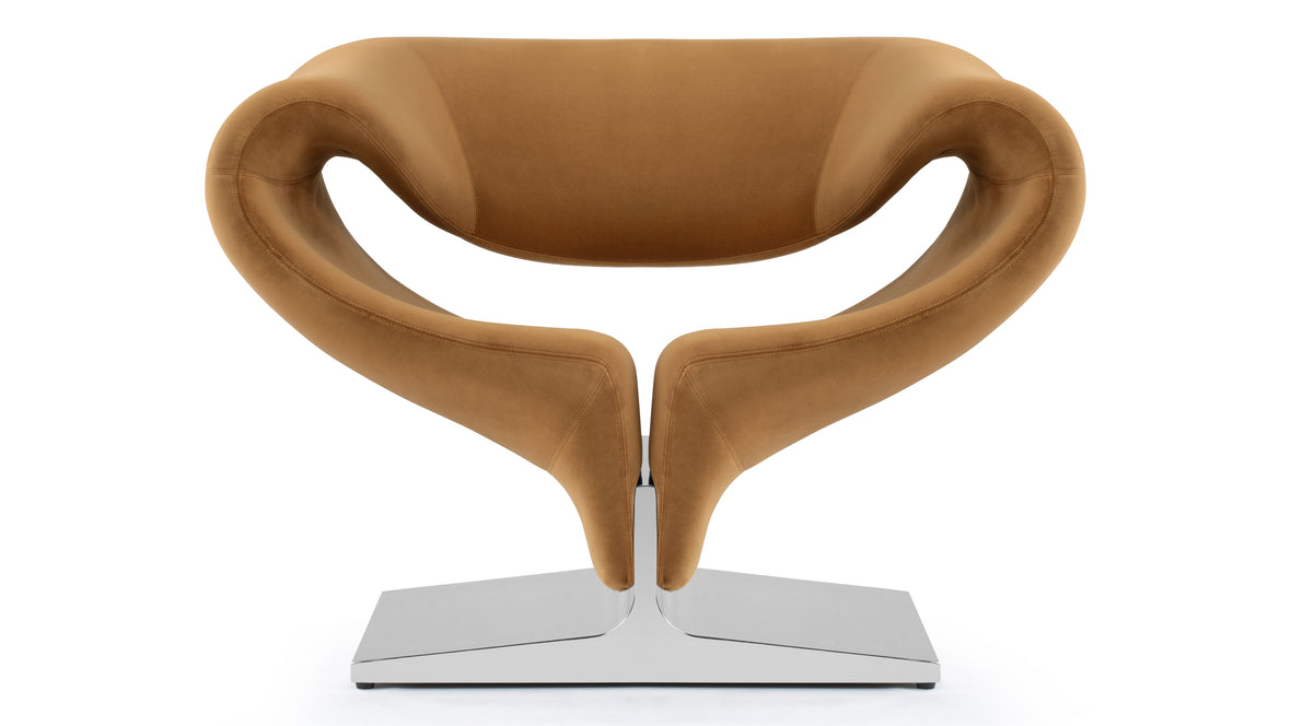Ribbon - Ribbon Chair, Caramel Plush Velvet