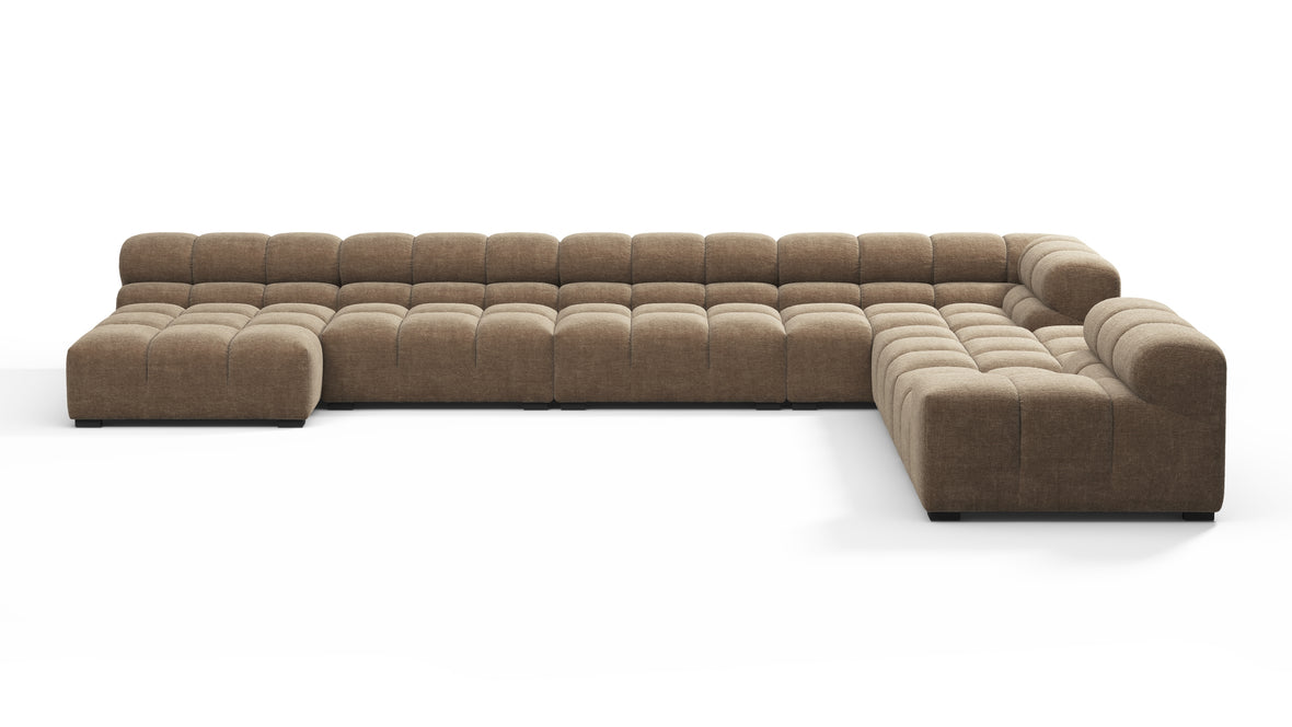 Tufty - Tufty Sectional, Extra Large Right Corner, Cappuccino Brown Chenille