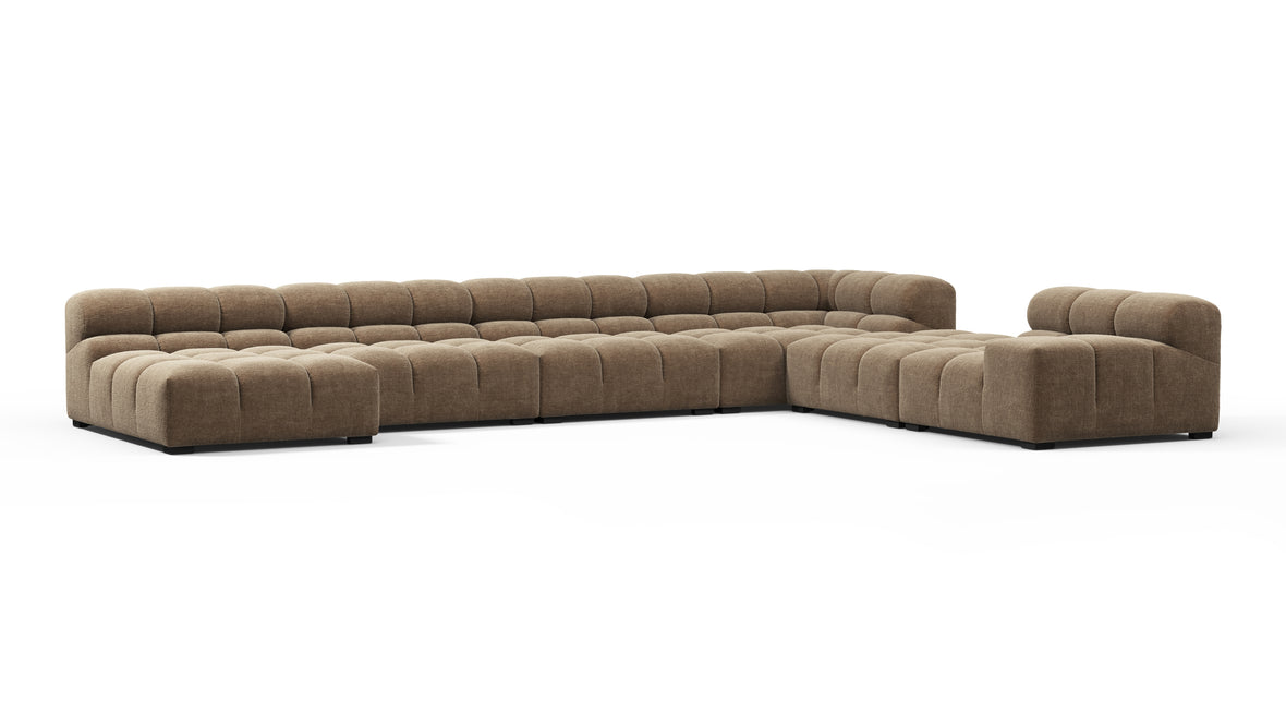 Tufty - Tufty Sectional, Extra Large Right Corner, Cappuccino Brown Chenille