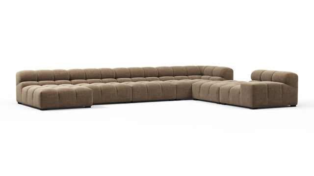 Tufty - Tufty Sectional, Extra Large Right Corner, Cappuccino Brown Chenille