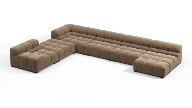 Tufty - Tufty Sectional, Extra Large Right Corner, Cappuccino Brown Chenille
