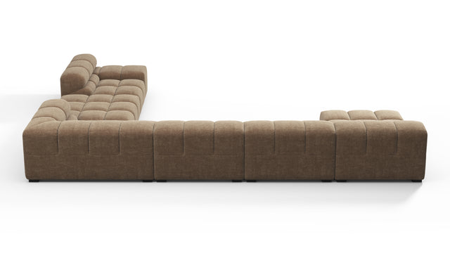 Tufty - Tufty Sectional, Extra Large Right Corner, Cappuccino Brown Chenille