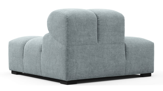 Tufty - Tufty Module, Left End, Armless, Cerulean Chenille