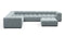 Tufty - Tufty Sectional, Large Left Corner, Cerulean Chenille