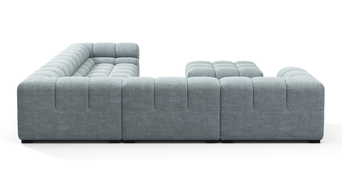 Tufty - Tufty Sectional, Large Left Corner, Cerulean Chenille