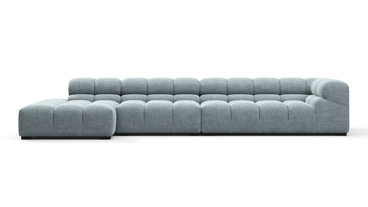 Tufty - Tufty Sectional, Large, Left Chaise, Cerulean Chenille