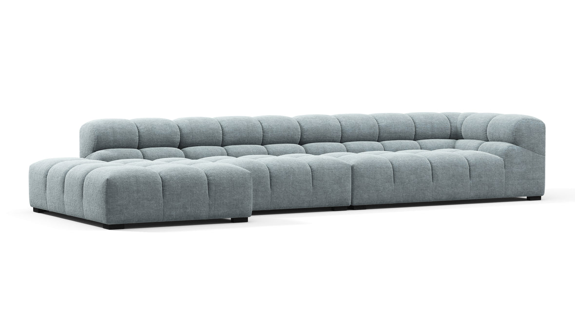Tufty - Tufty Sectional, Large, Left Chaise, Cerulean Chenille