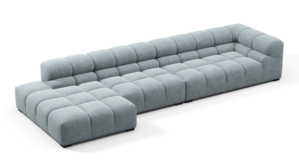 Tufty - Tufty Sectional, Large, Left Chaise, Cerulean Chenille