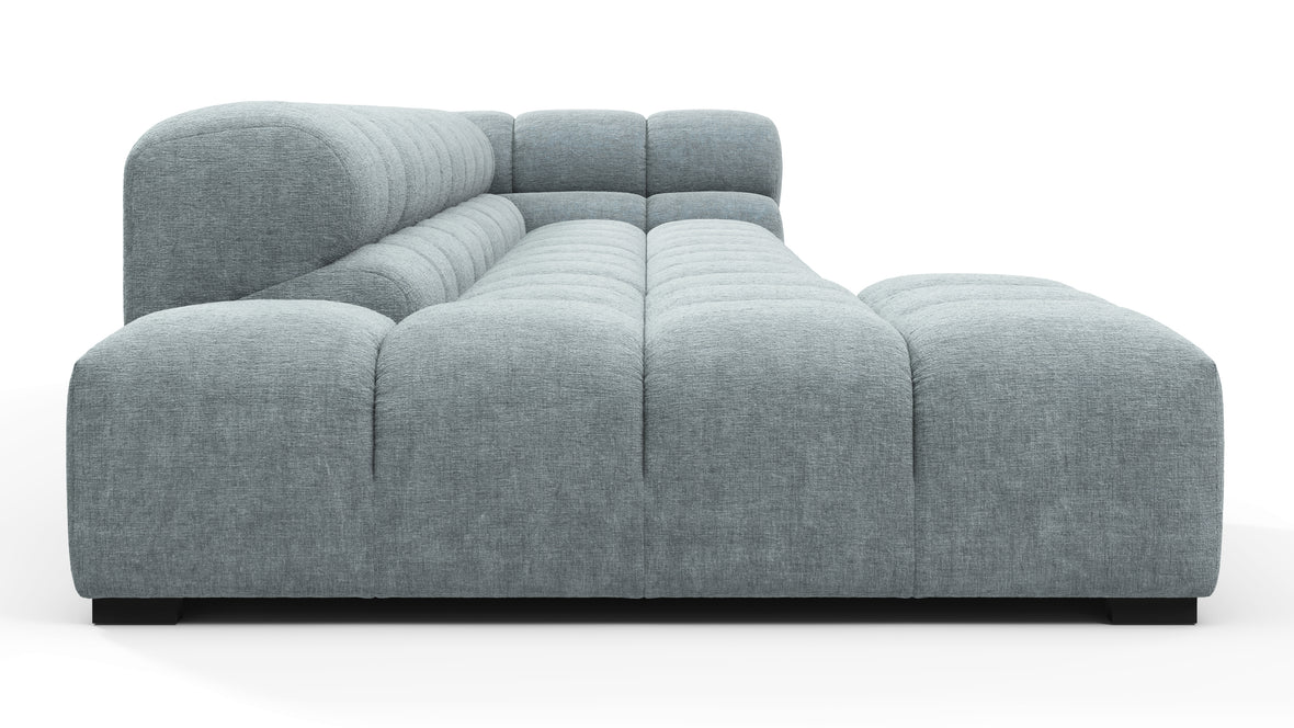 Tufty - Tufty Sectional, Large, Left Chaise, Cerulean Chenille