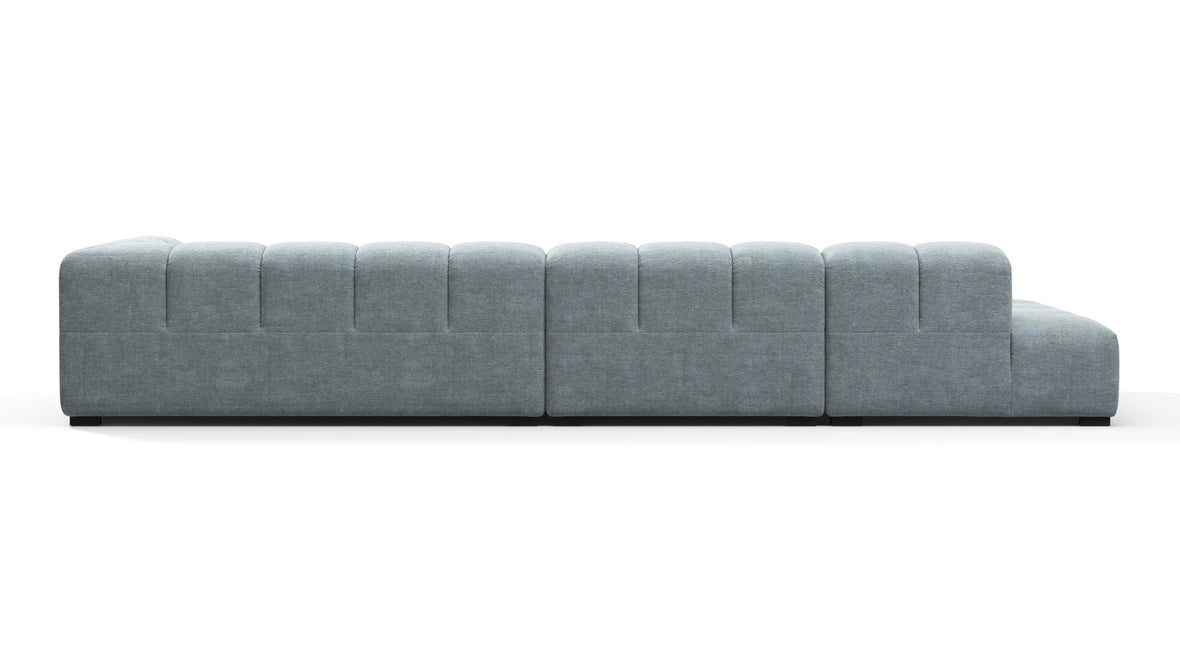 Tufty - Tufty Sectional, Large, Left Chaise, Cerulean Chenille