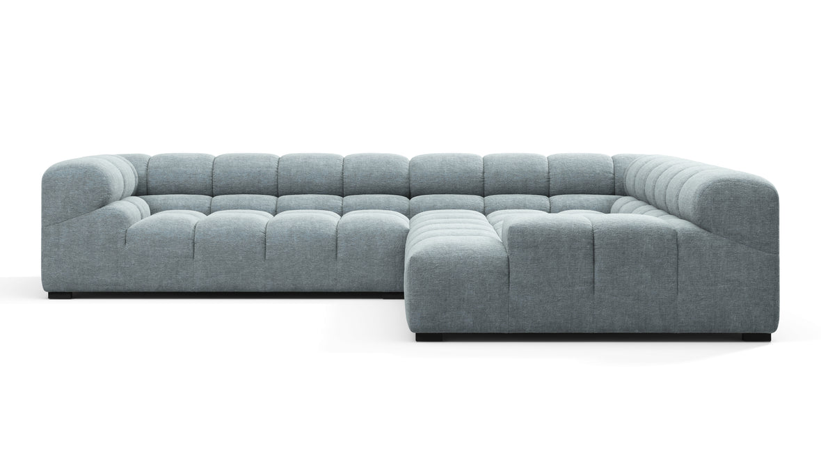 Tufty - Tufty Sectional, Right Corner, Cerulean Chenille