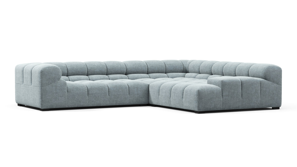 Tufty - Tufty Sectional, Right Corner, Cerulean Chenille