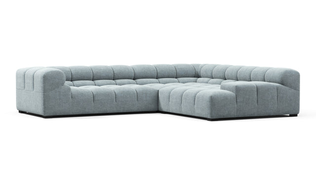 Tufty - Tufty Sectional, Right Corner, Cerulean Chenille