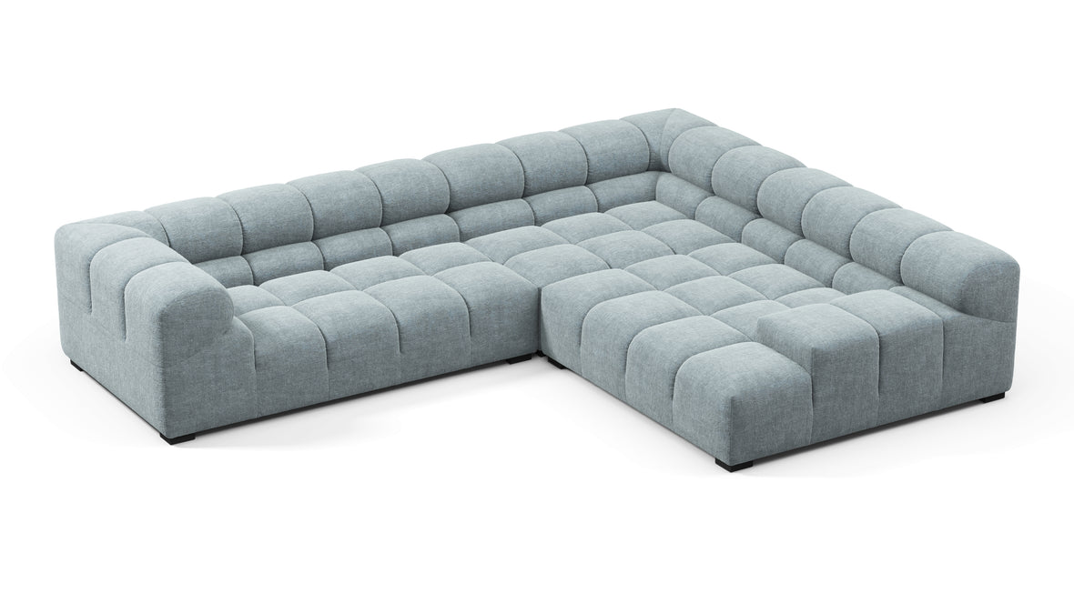 Tufty - Tufty Sectional, Right Corner, Cerulean Chenille