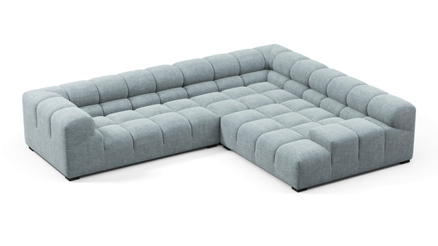 Tufty - Tufty Sectional, Right Corner, Cerulean Chenille