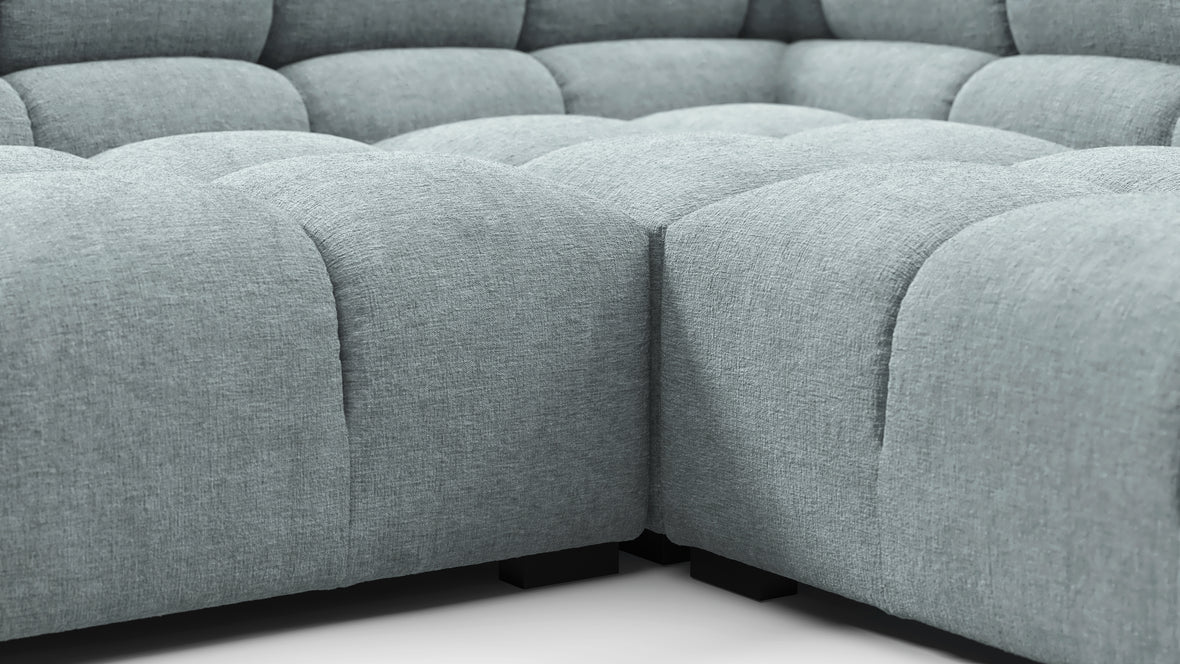 Tufty - Tufty Sectional, U Shape, Cerulean Chenille