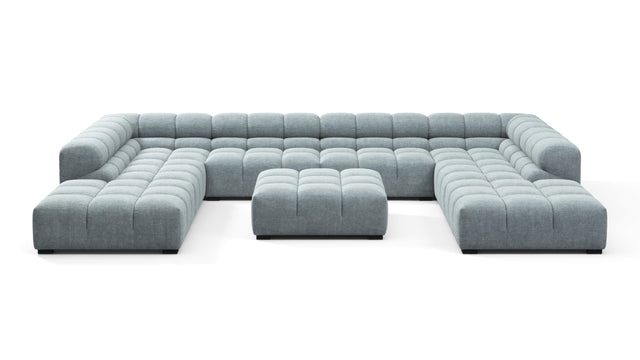 Tufty - Tufty Sectional, U Shape, Cerulean Chenille