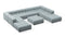 Tufty - Tufty Sectional, U Shape, Cerulean Chenille