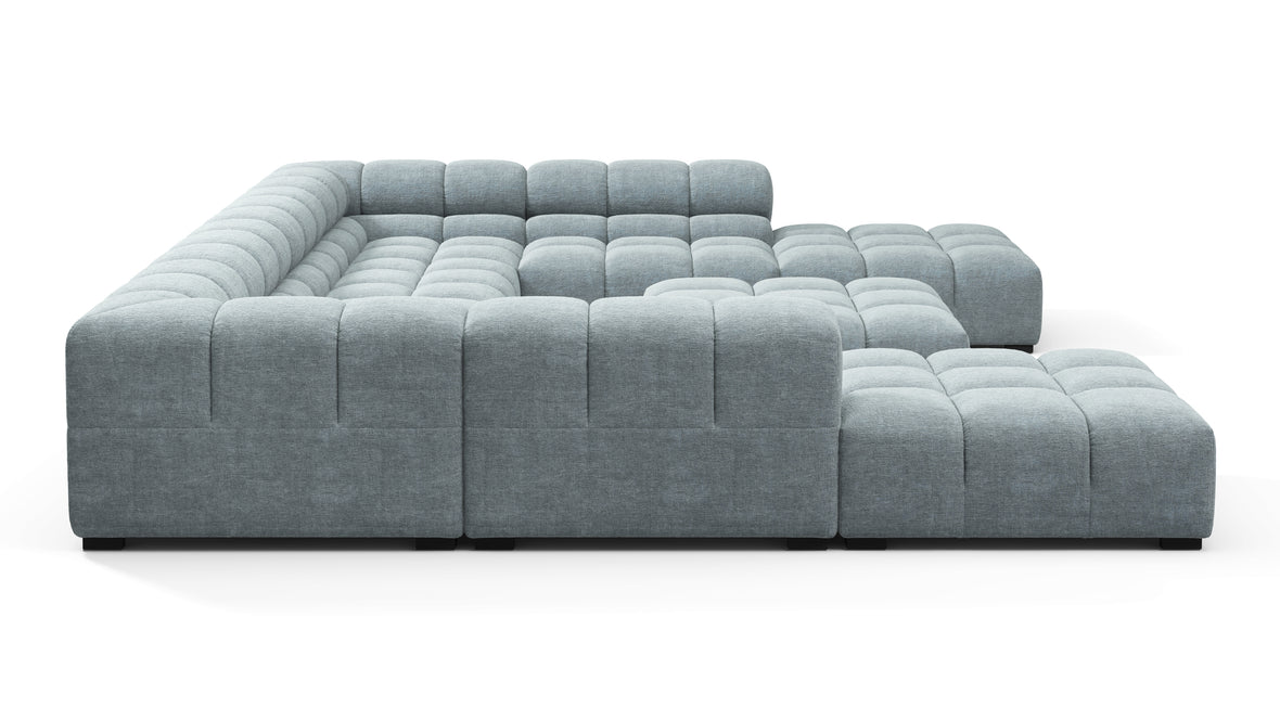 Tufty - Tufty Sectional, U Shape, Cerulean Chenille