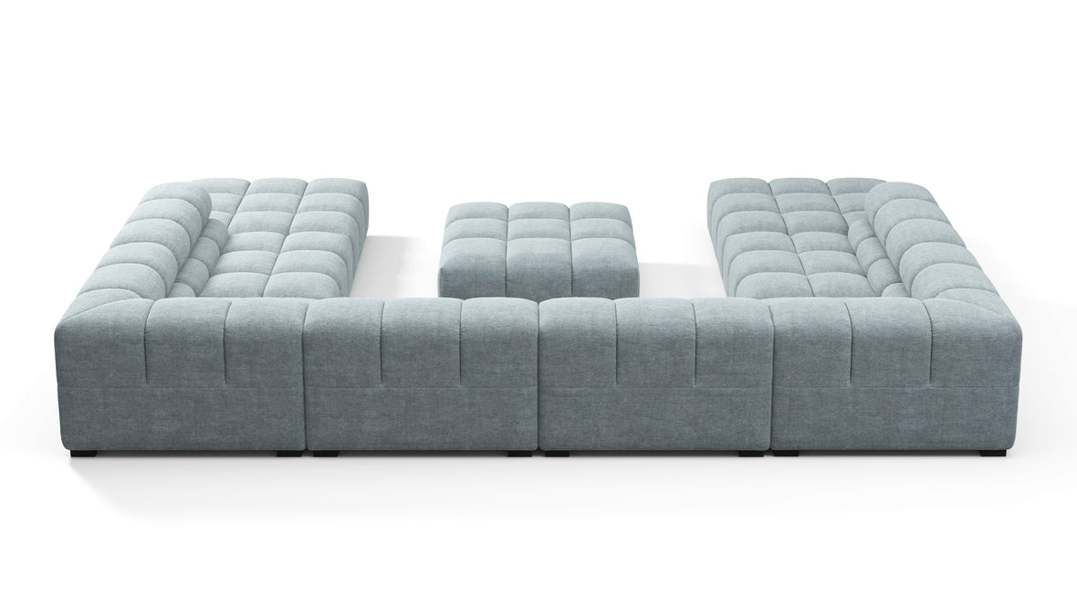 Tufty - Tufty Sectional, U Shape, Cerulean Chenille