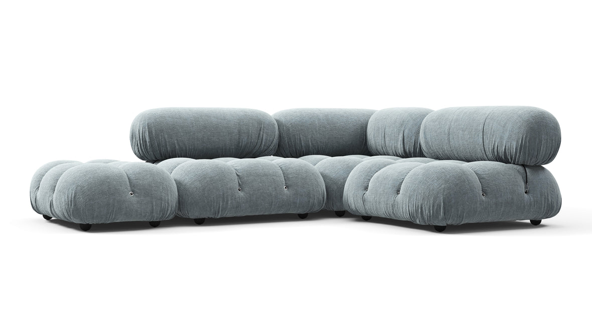 Bellini Sectional - Mario Bellini Sectional, Small Right Corner, Cerulean Chenille
