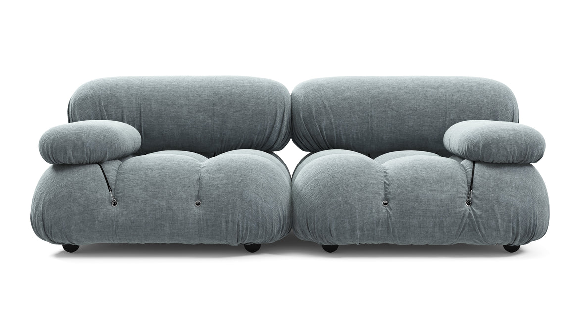 Bellini Sofa - Mario Bellini Two Seater Sofa, Cerulean Chenille