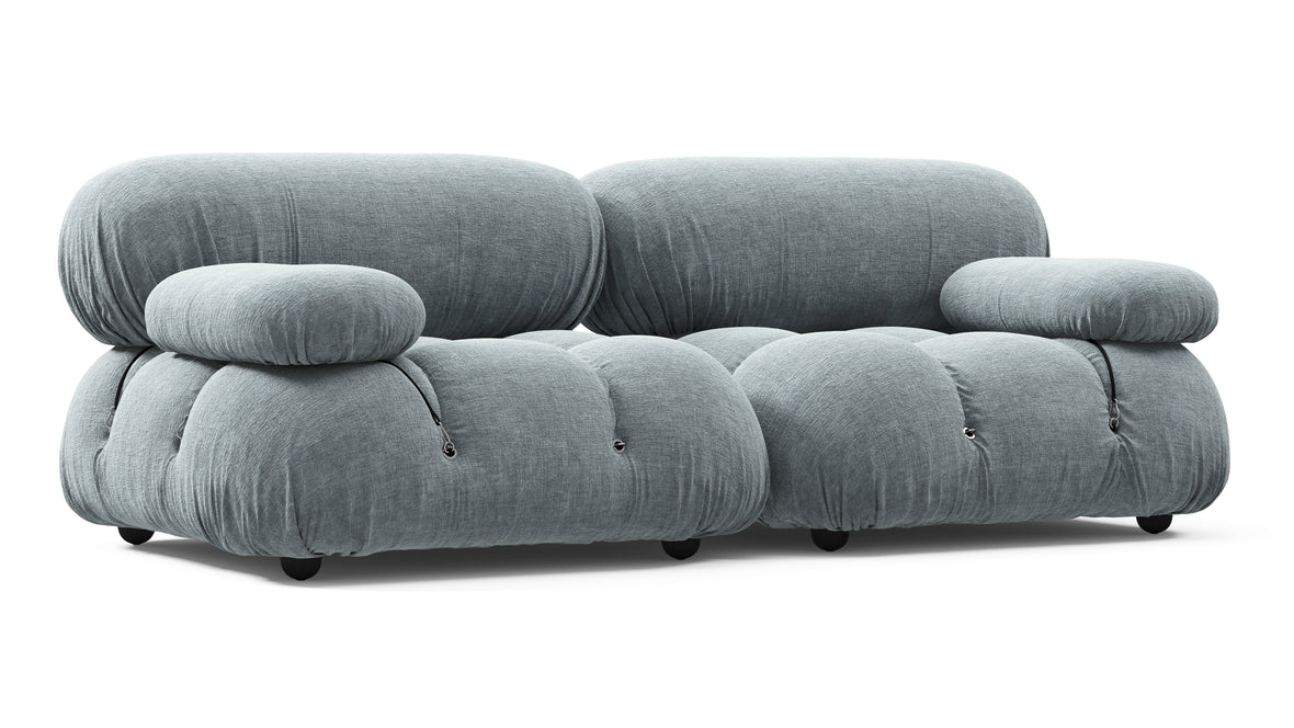Bellini Sofa - Mario Bellini Two Seater Sofa, Cerulean Chenille