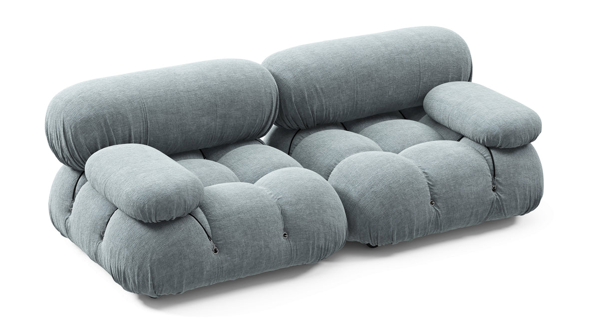Bellini Sofa - Mario Bellini Two Seater Sofa, Cerulean Chenille