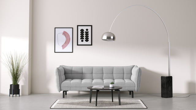 Achille - Achille Floor Lamp, Black Marble and Stainless Steel
