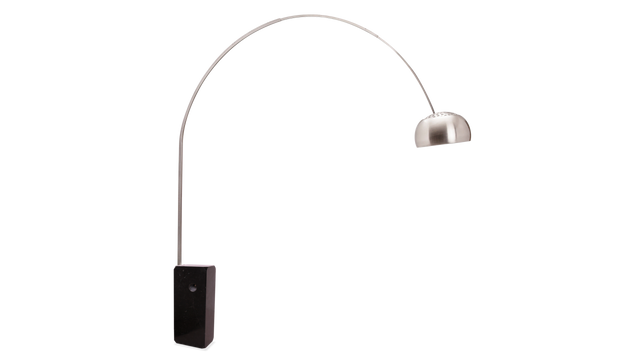 Achille - Achille Floor Lamp, Black Marble and Stainless Steel