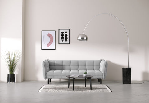Achille - Achille Floor Lamp, Black Marble and Stainless Steel
