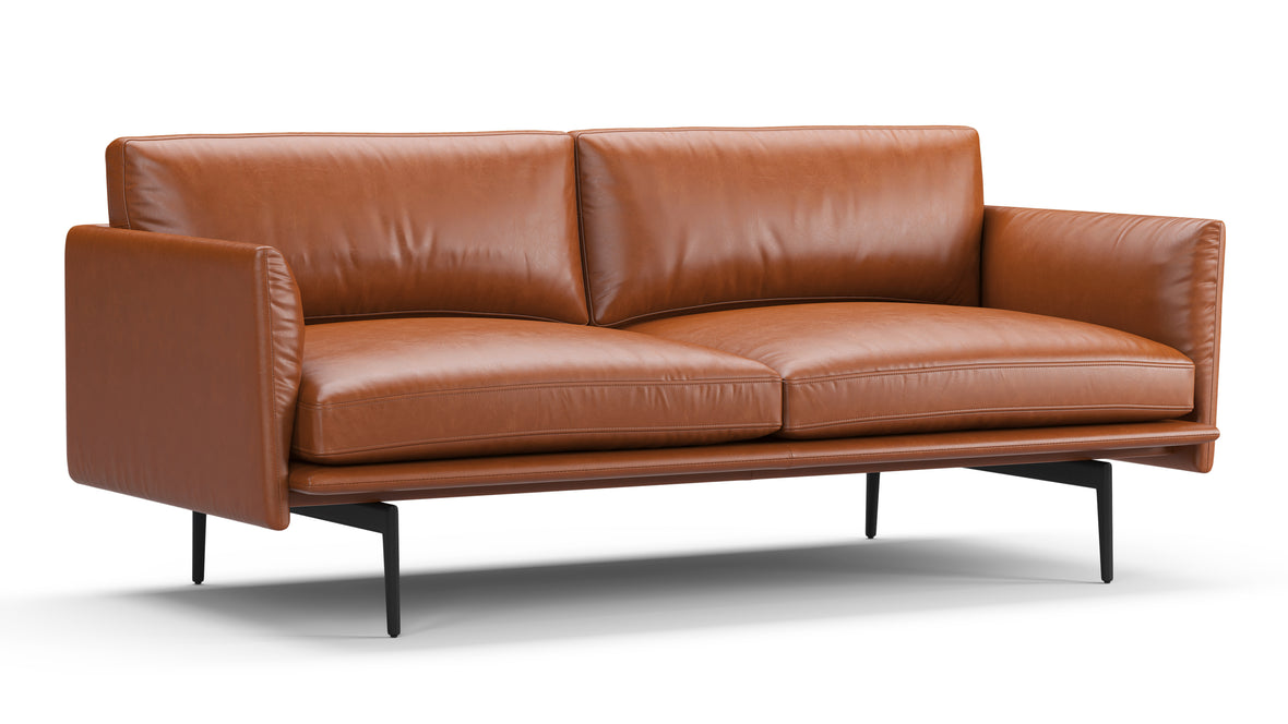 Toriko - Toriko Two Seater Sofa, Tan Premium Leather