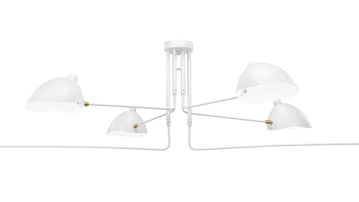 Mouille Ceiling - Mouille Ceiling Light, Six Arms, White, W110 in