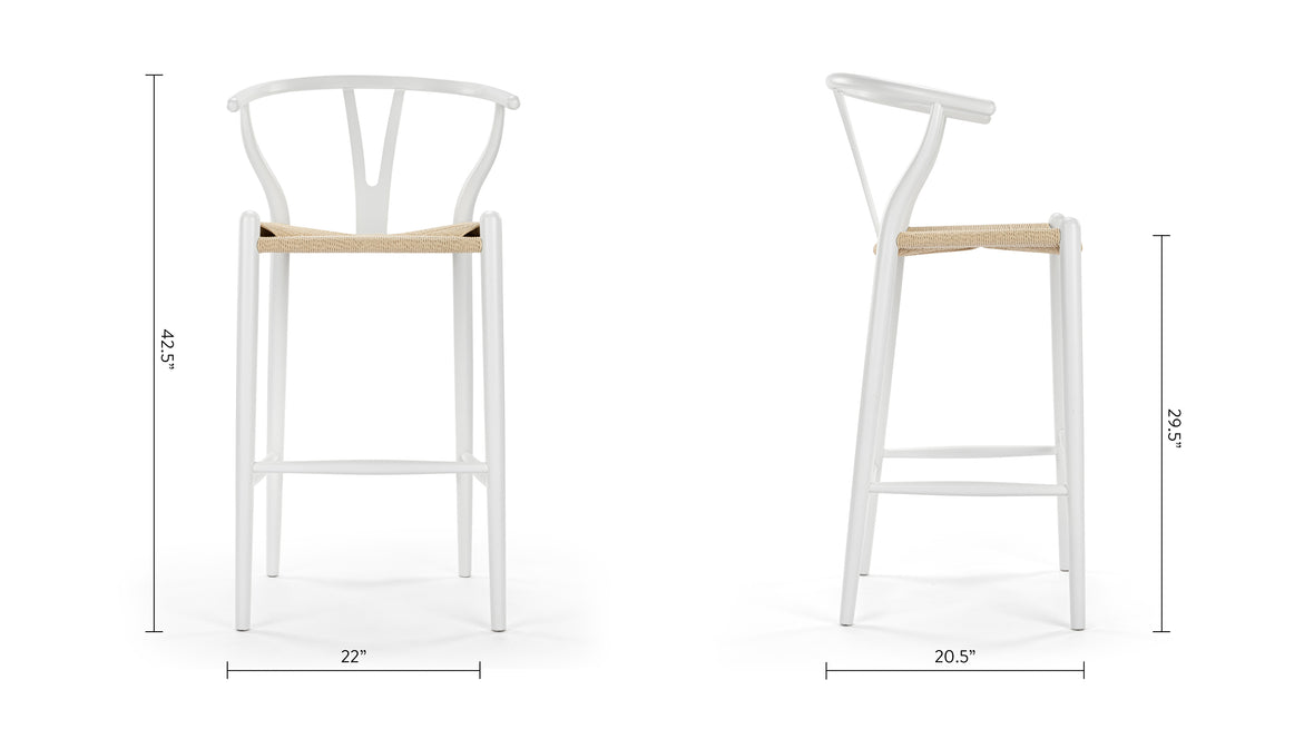 Wish - Wish Bar Stool, White, 29.5