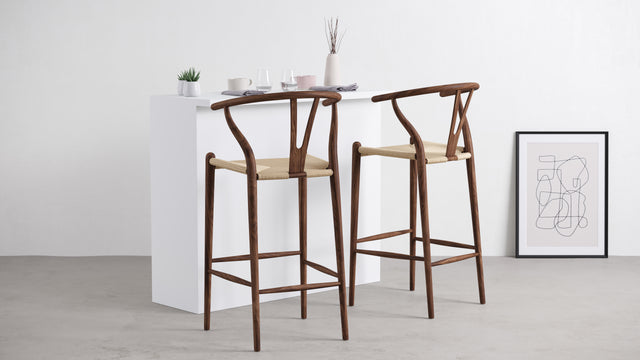 Wish - Wish Bar Stool, Light Walnut, 29.5