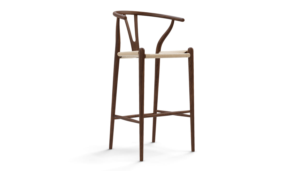 Wish - Wish Bar Stool, Light Walnut, 29.5