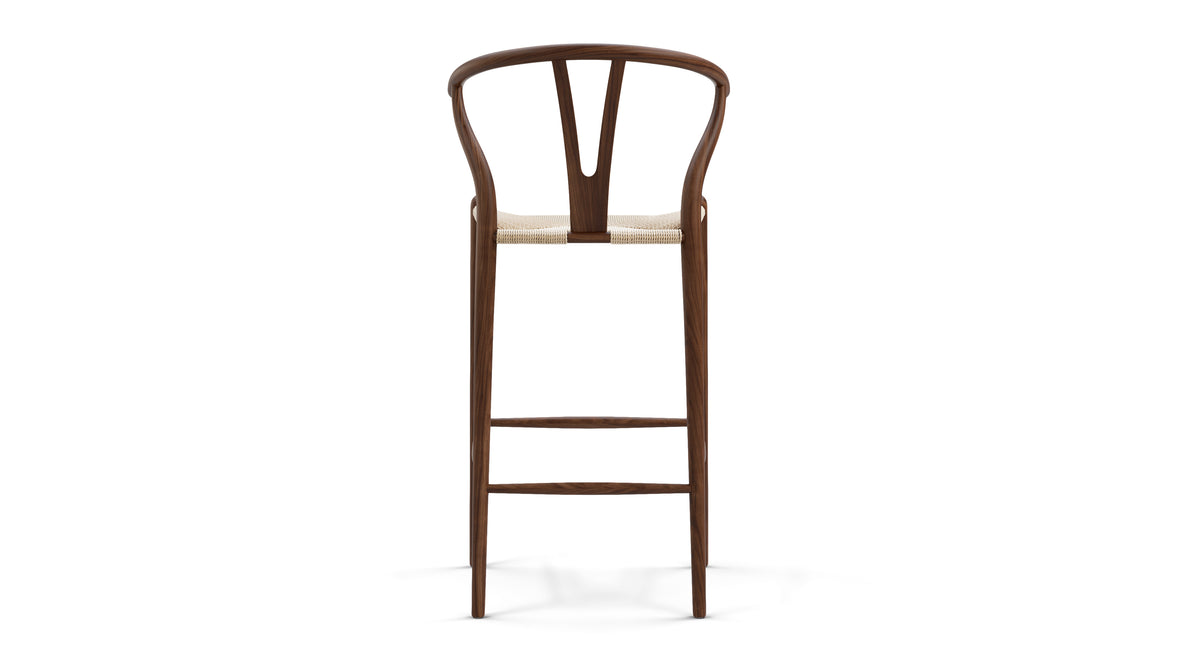 Wish - Wish Bar Stool, Light Walnut, 29.5