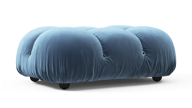 Bellini Ottoman - Mario Bellini Ottoman, Aegean Blue Velvet