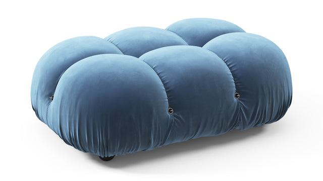 Bellini Ottoman - Mario Bellini Ottoman, Aegean Blue Velvet