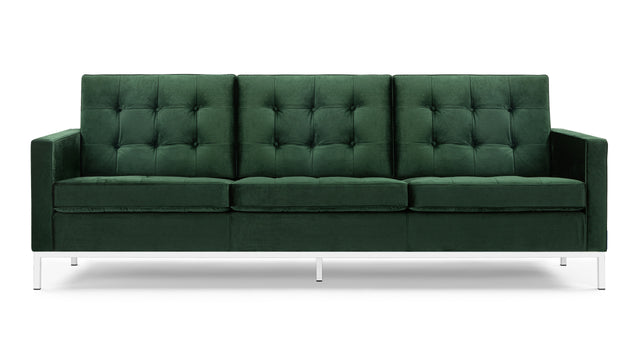 Florence - Florence Three Seater Sofa, Emerald Green Velvet