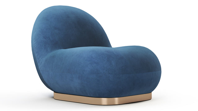 Palais - Palais Lounge Chair, Aegean Blue Velvet