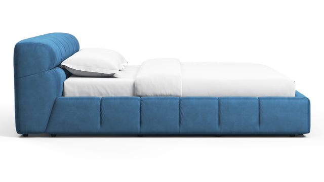 Tufted - Tufted Bed, King Size, Aegean Blue Velvet