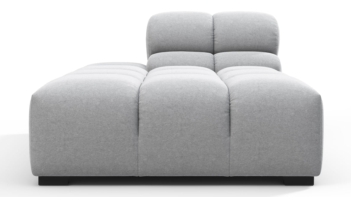 Tufted - Tufted Module, Left Chaise, Armless, Light Gray Wool