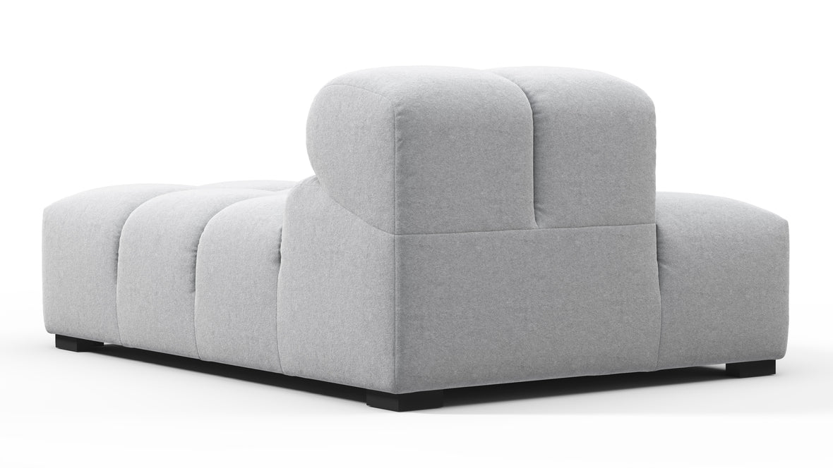 Tufted - Tufted Module, Left Chaise, Armless, Light Gray Wool