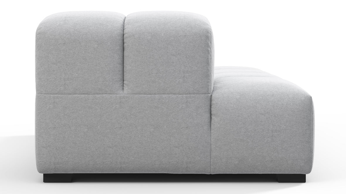 Tufted - Tufted Module, Left Chaise, Armless, Light Gray Wool