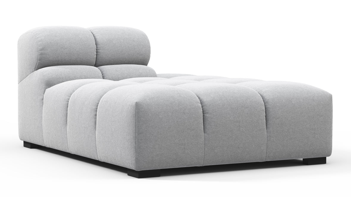 Tufted - Tufted Module, Right Chaise, Armless, Light Gray Wool