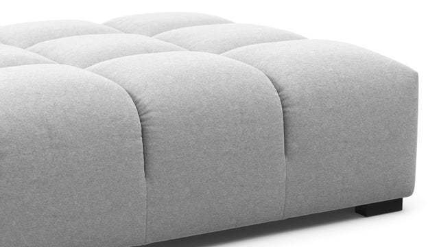 Tufted - Tufted Ottoman, Light Gray Wool